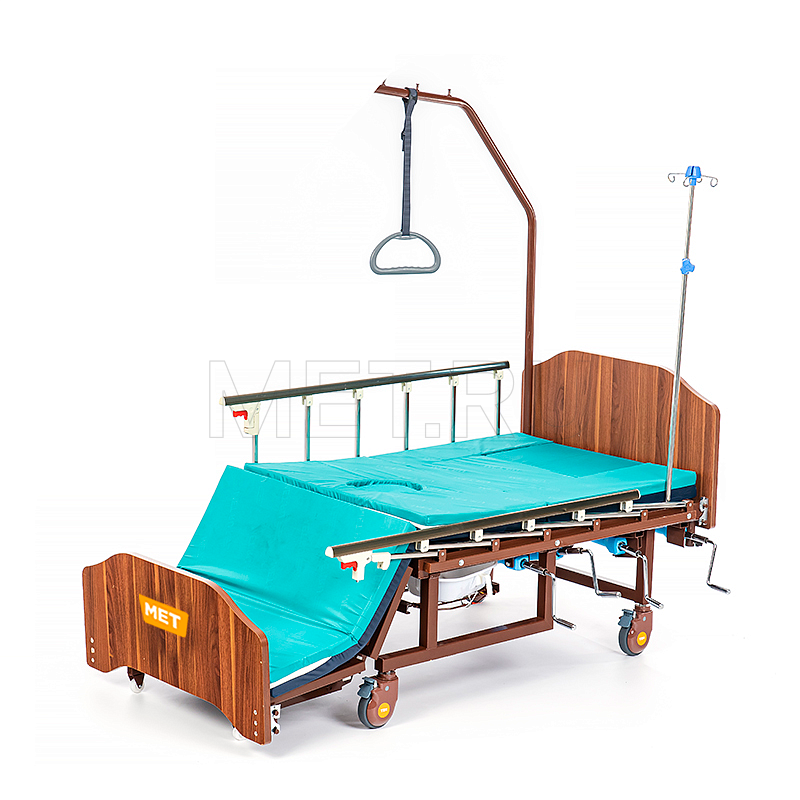 МЕТ REMEKS Медицинская кровать для ухода за лежачими больными с  переворотом, туалетом и матрасом